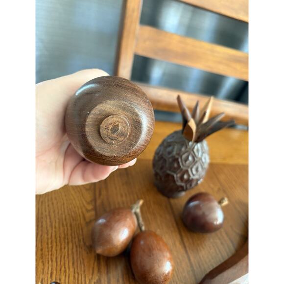 Vintage Wooden Fruit & Vegetables Hand Carved Hardwood MCM Decor - Picture 6 of 11